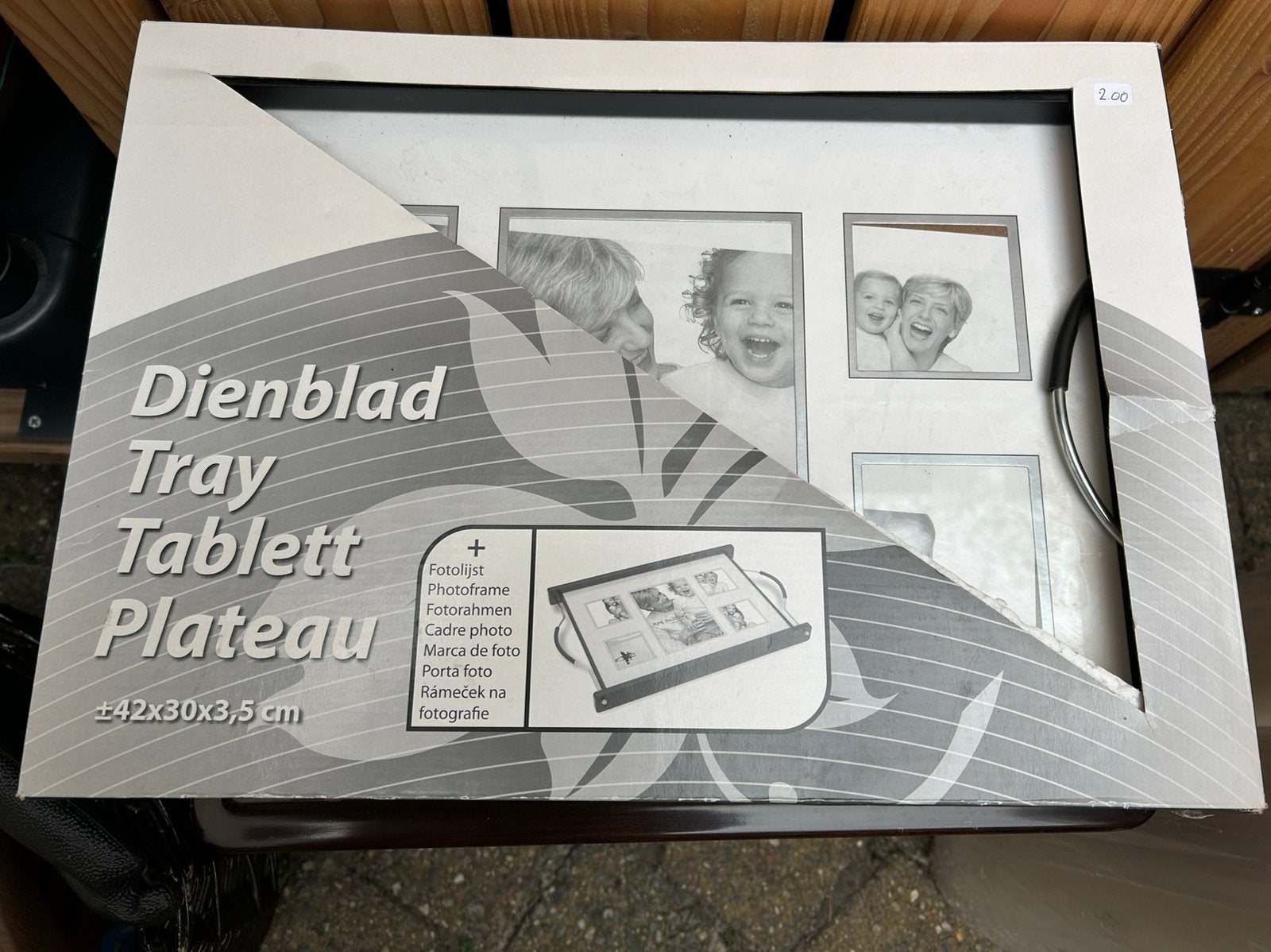 Nieuw foto dienblad, Ophalen of Verzenden, Zo goed als nieuw, Rechthoekig, Hout