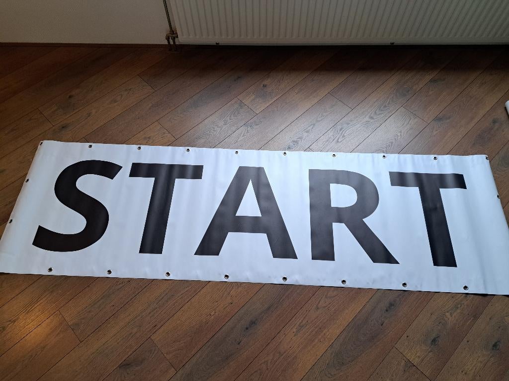 spandoek start/finish, Diversen, Vlaggen en Wimpels, Nieuw, Ophalen of Verzenden