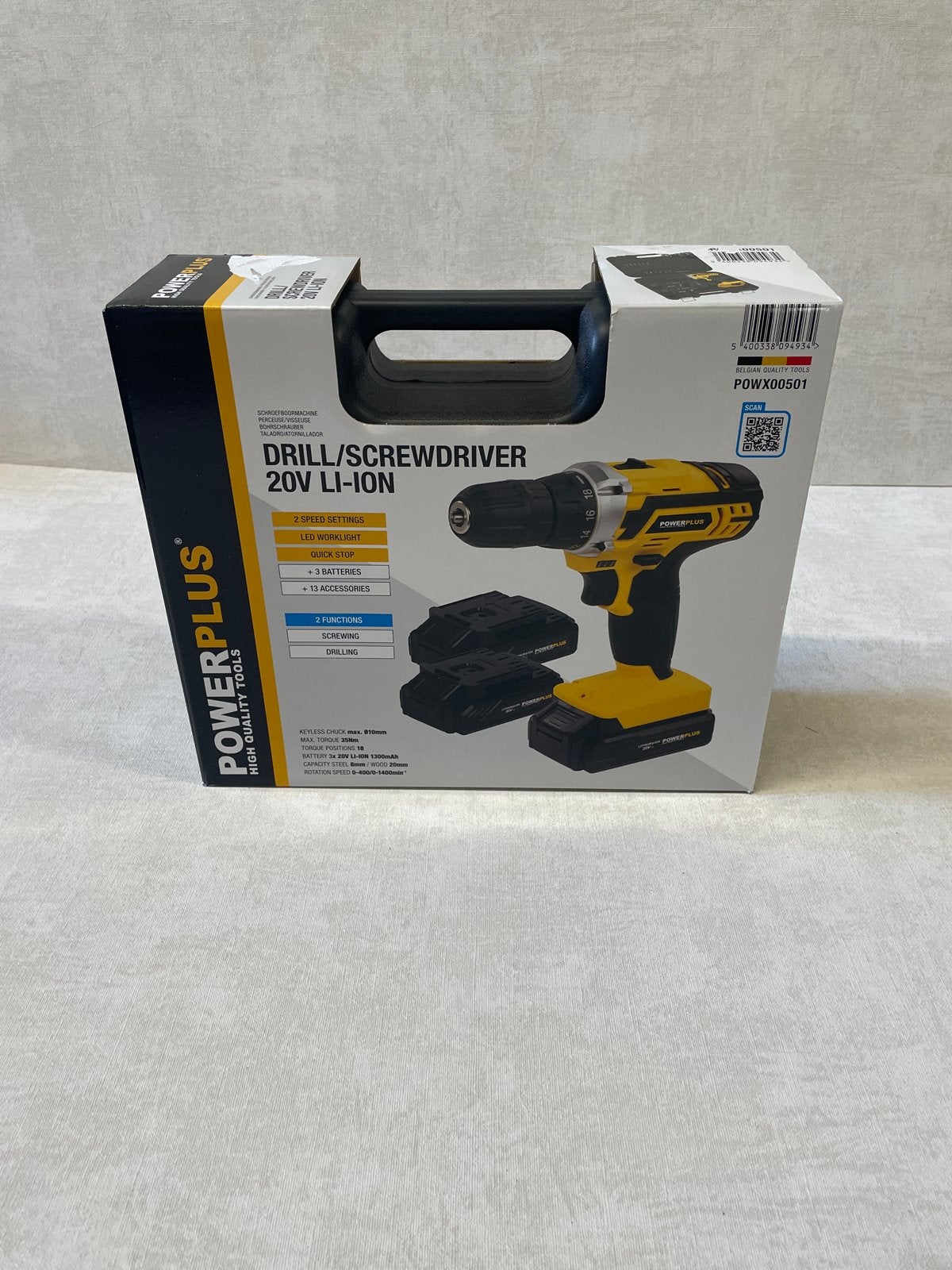 Powerplus 20V Li-Ion Boor-/Schroefmachine - Nieuw in doos, Variabele snelheid, Noorderringweg 6, 9363 TC Marum, Ophalen of Verzenden