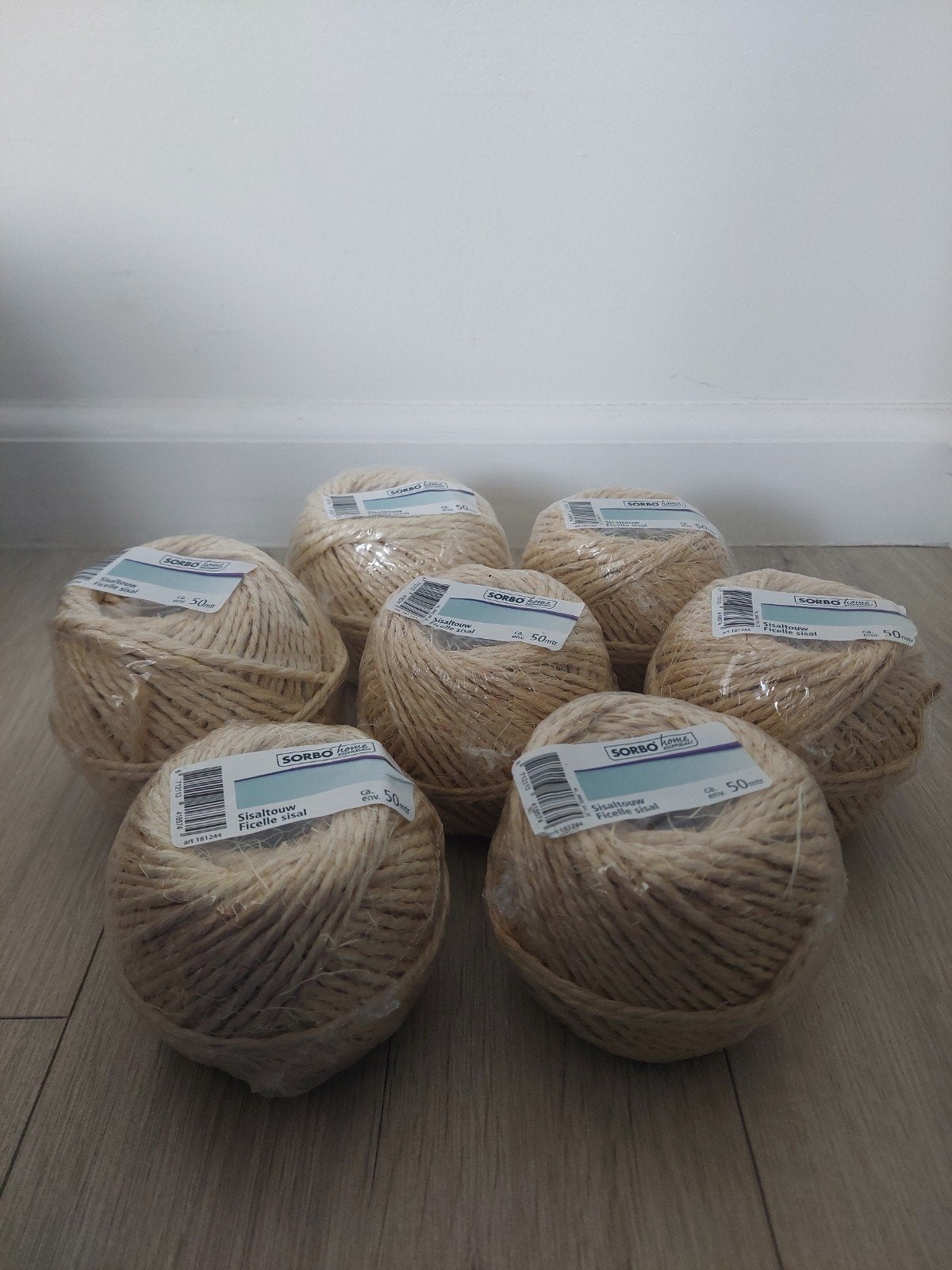 7 bollen Sorbo sisaltouw, ca. 50m per bol, Ophalen