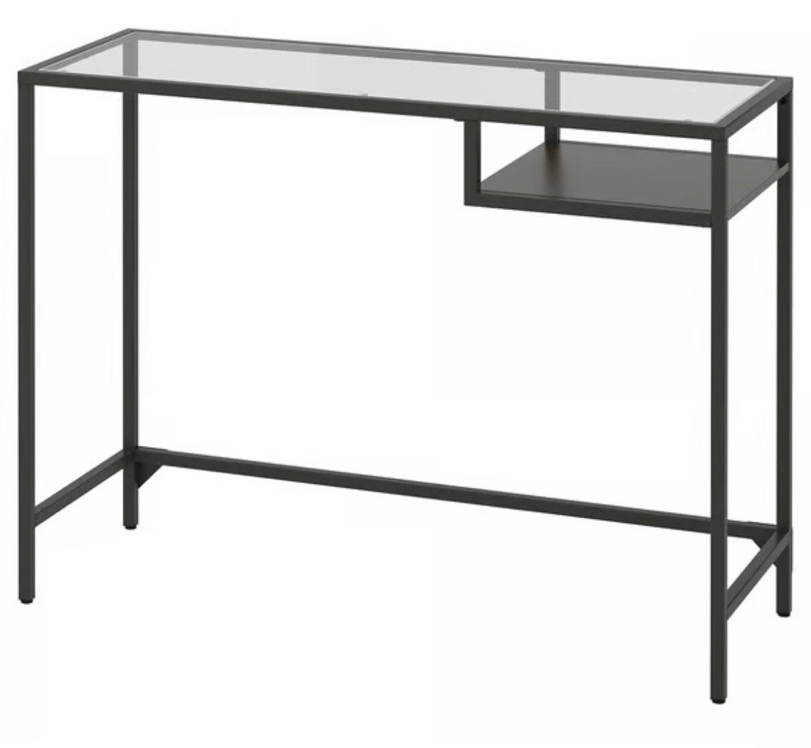 Bureau laptop, Huis en Inrichting, Bureaus, Gebruikt, Computerbureau, IKEA, Modern, Glas, Zwart, Demontabel, Ophalen of Verzenden