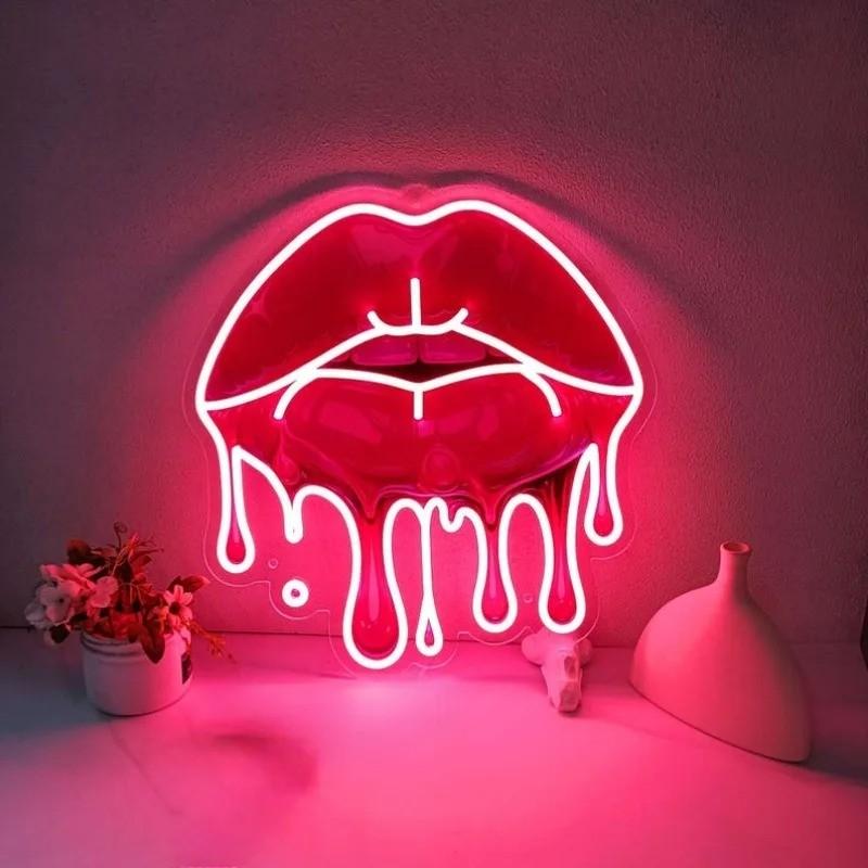 LED lamp neon stijl Smeltende Lippen (35 x 33.5cm)