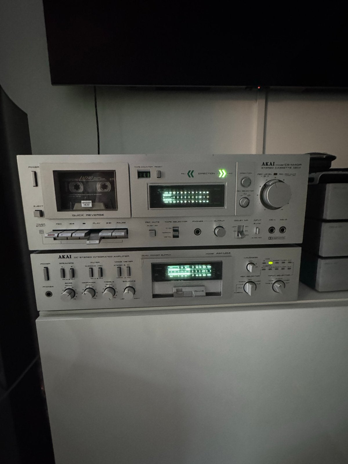 Akai AM-U04. +Akai CS-M40R  Auto-Reverse, Ophalen, Cassettedeck, Akai