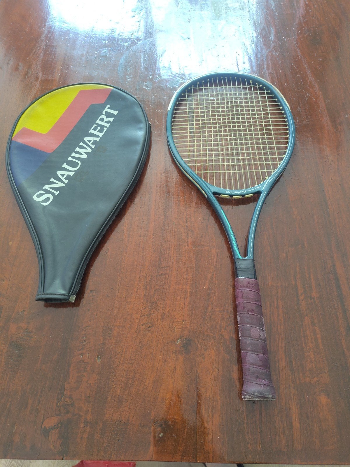 Vintage Snauwaert tennisracket met hoes, Ophalen