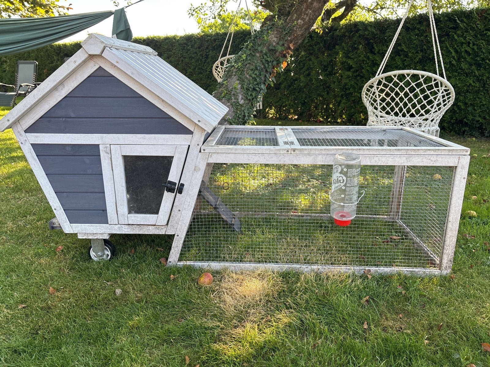 Konijnenhok met ren op wielen, Dieren en Toebehoren, Ophalen, 90 cm of meer, Hok, 110 cm of meer