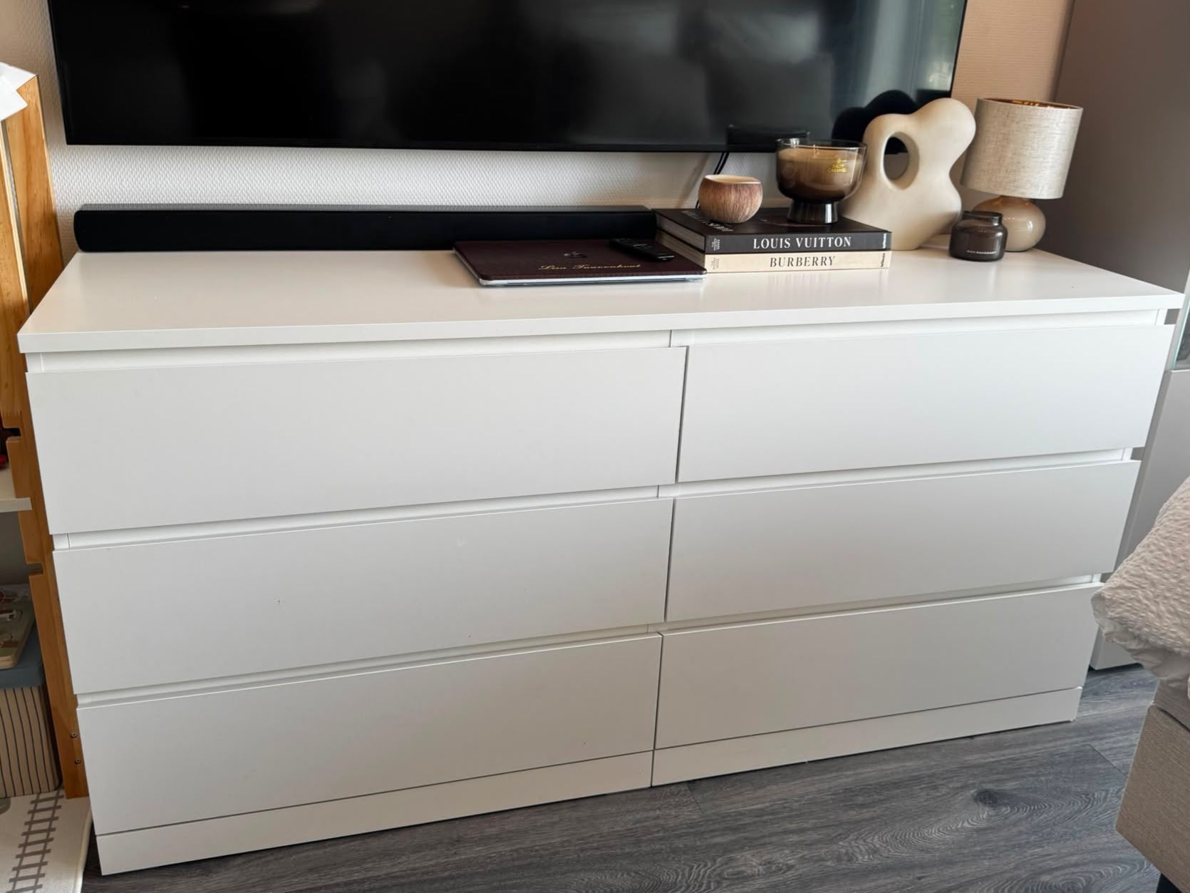 IKEA MALM kast Wit 6 Lades, Ophalen, 5 laden of meer, 150 tot 200 cm, Zo goed als nieuw