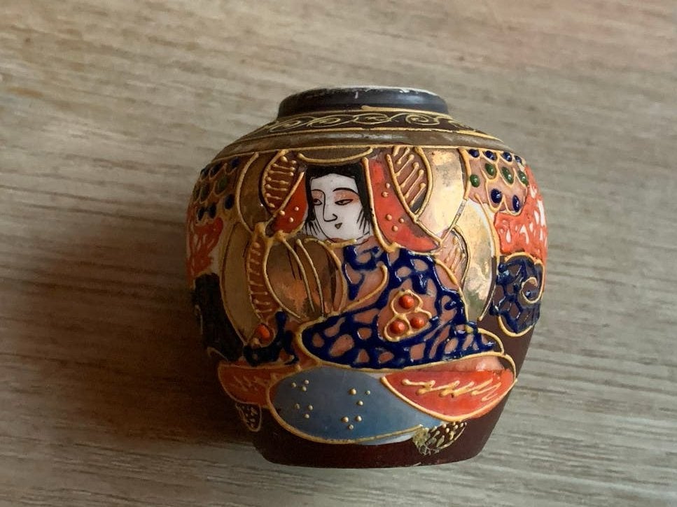 Antieke Japanse Satsuma Vaasje - Handgeschilderd, Ophalen of Verzenden
