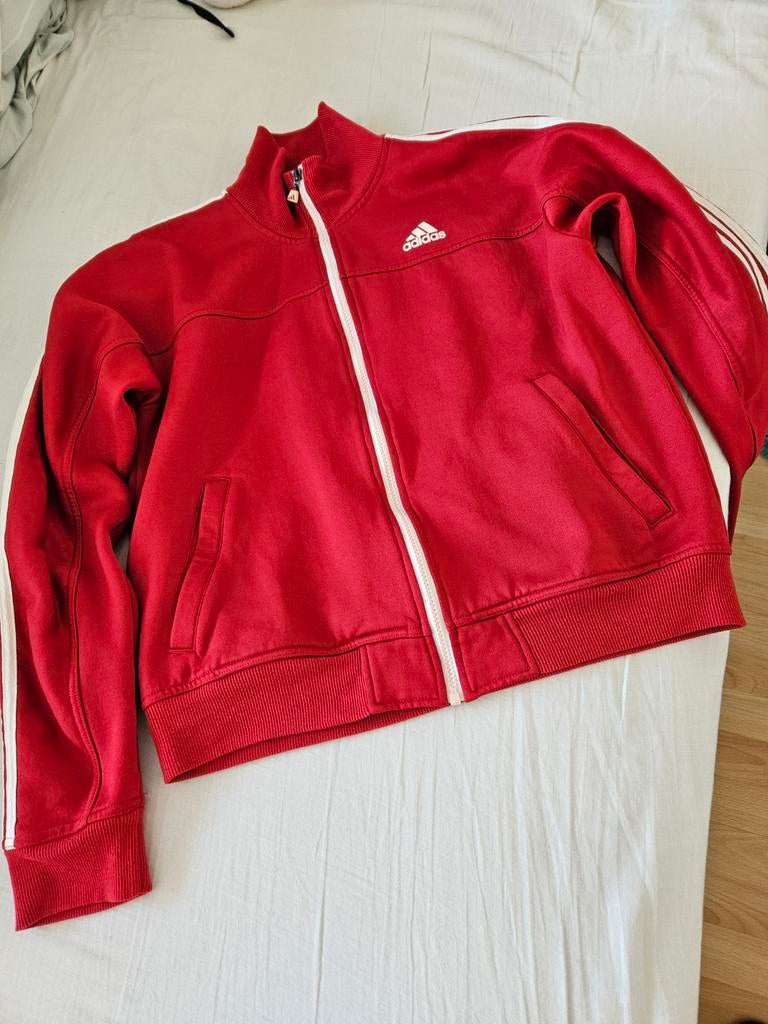 Adidas kort jasje zonder capuchon L/Xl, Ophalen of Verzenden, Gedragen, Rood, Maat 42/44 (L)