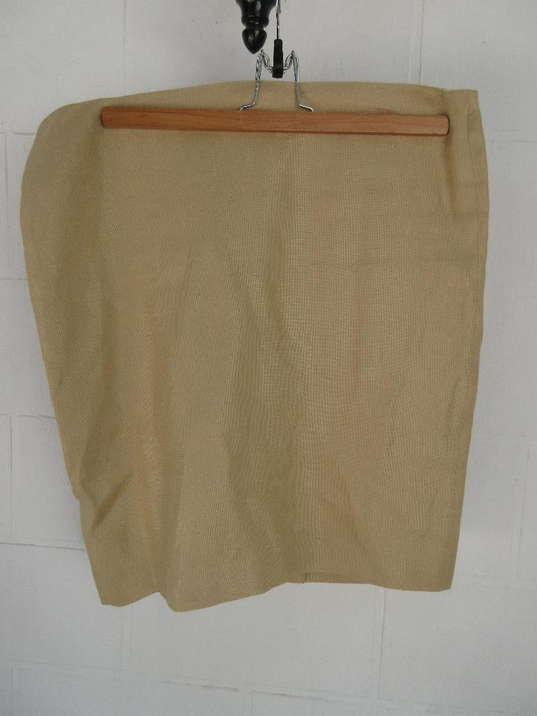 KAKI ROKJE, 100% LINNEN, MAAT 44, Kleding | Dames, Rokken, Beige, Maat 42/44 (L), Ophalen of Verzenden, Zo goed als nieuw