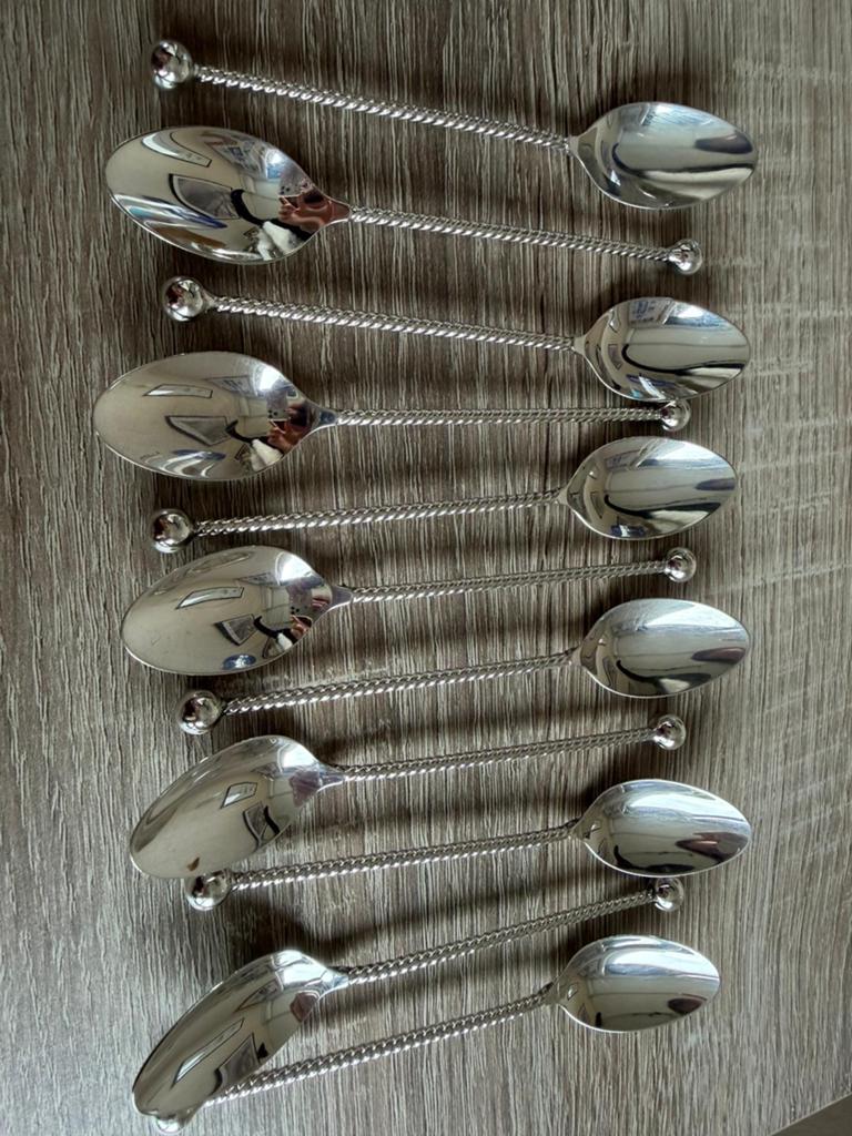 Bestekset: koffielepels, gebaksvorkjes en ijslepels, Antiek en Kunst, Ophalen of Verzenden