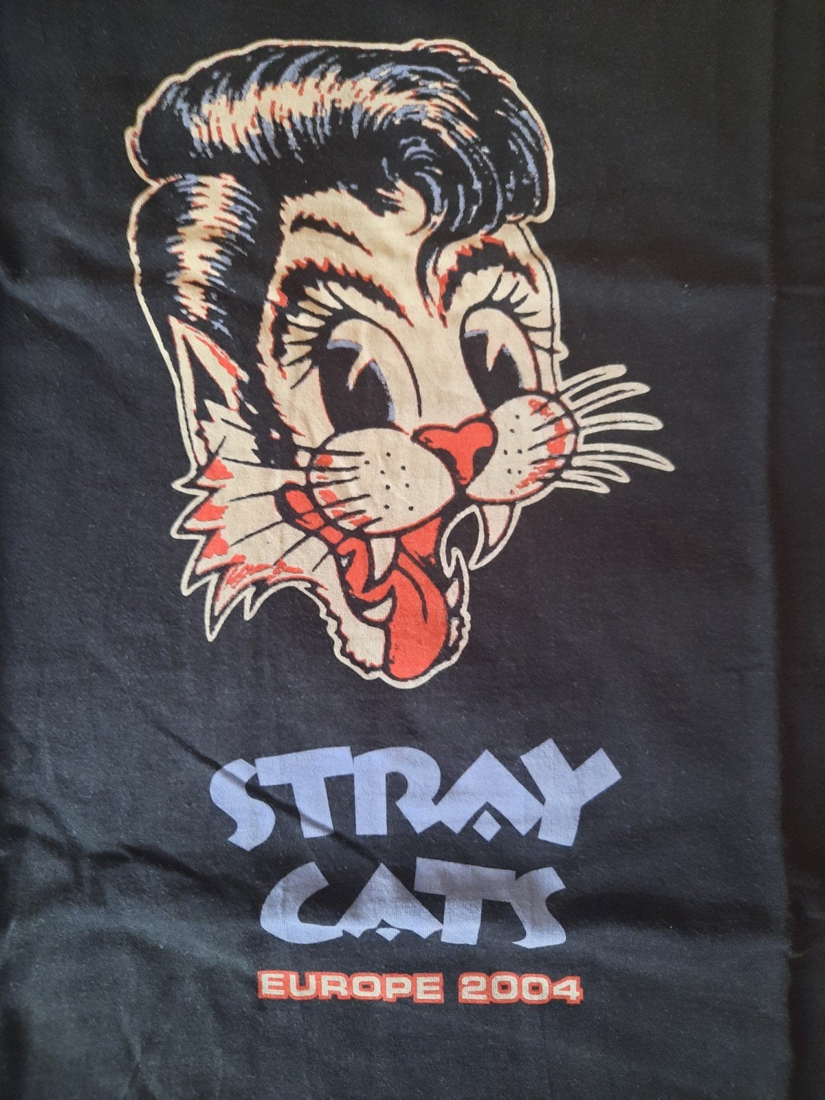 Stray Cats Europe 2004 T-shirt - Fruit of the Loom M, Maat 48/50 (M), Zwart, Ophalen of Verzenden, Gedragen