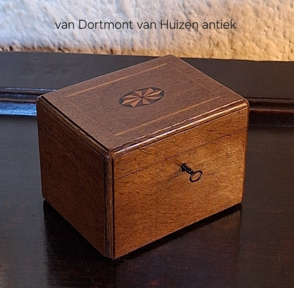 Theekistje Tea caddy 19e eeuw., Ophalen of Verzenden