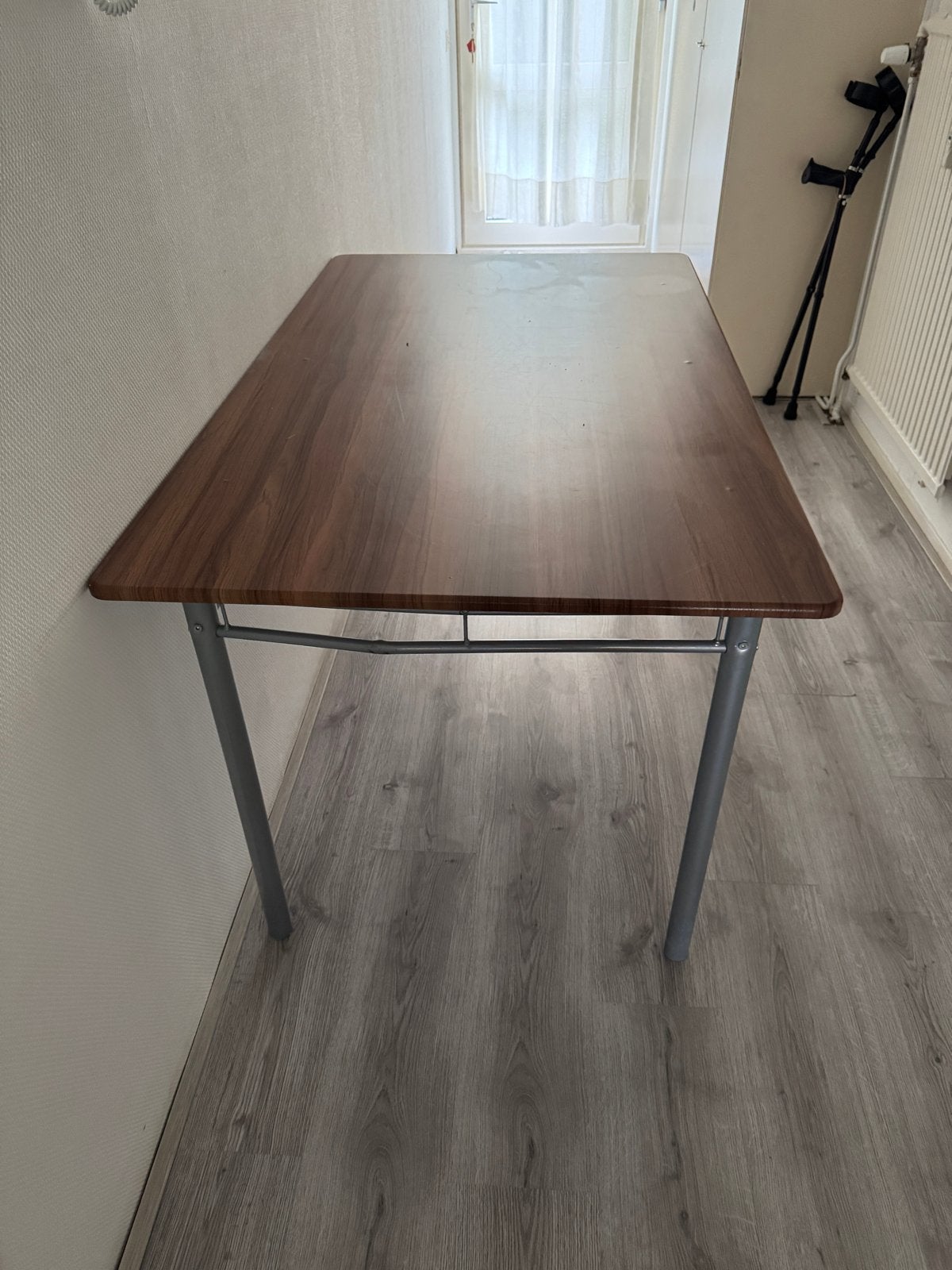Eettafel met vier stoelen, Ophalen, Gebruikt, 100 tot 150 cm, 50 tot 100 cm