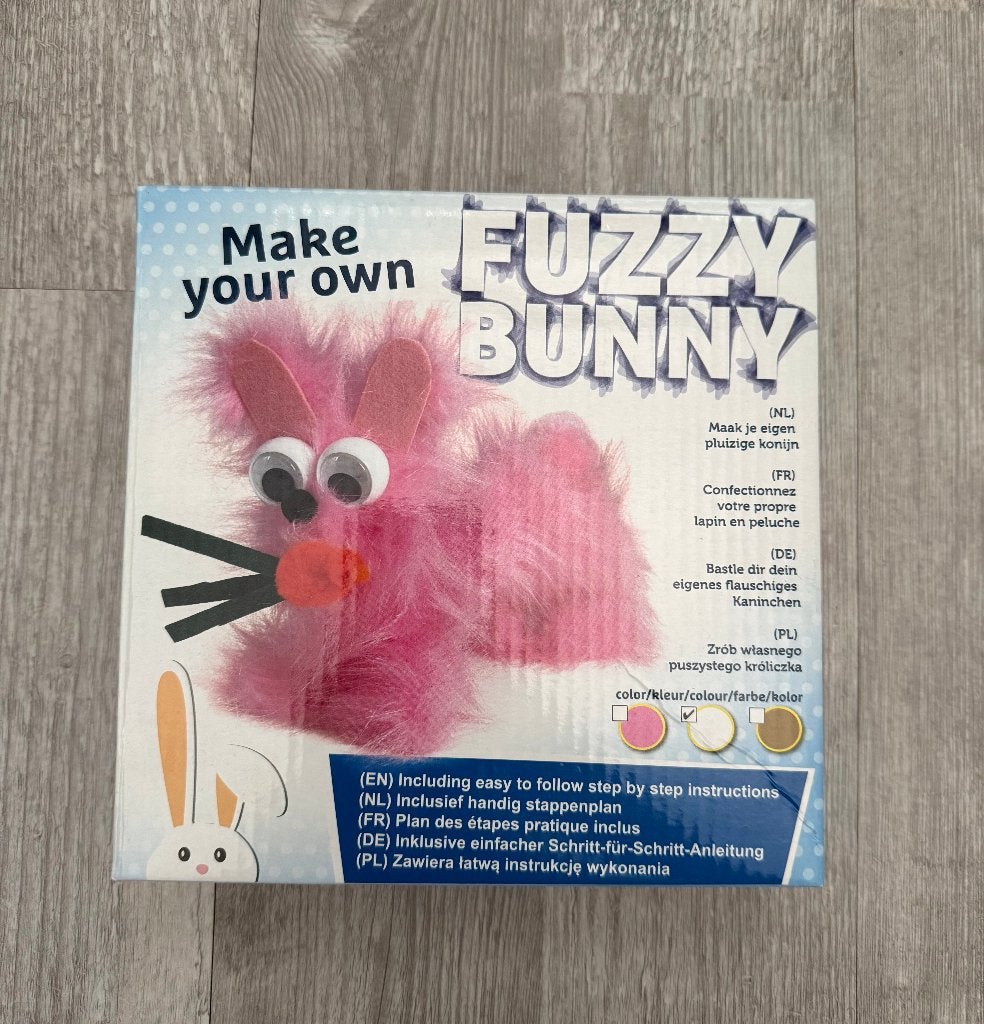 Maak je eigen pluizige konijn - Knutselset, Roze, Nieuw, Ophalen of Verzenden, Knutselwerk