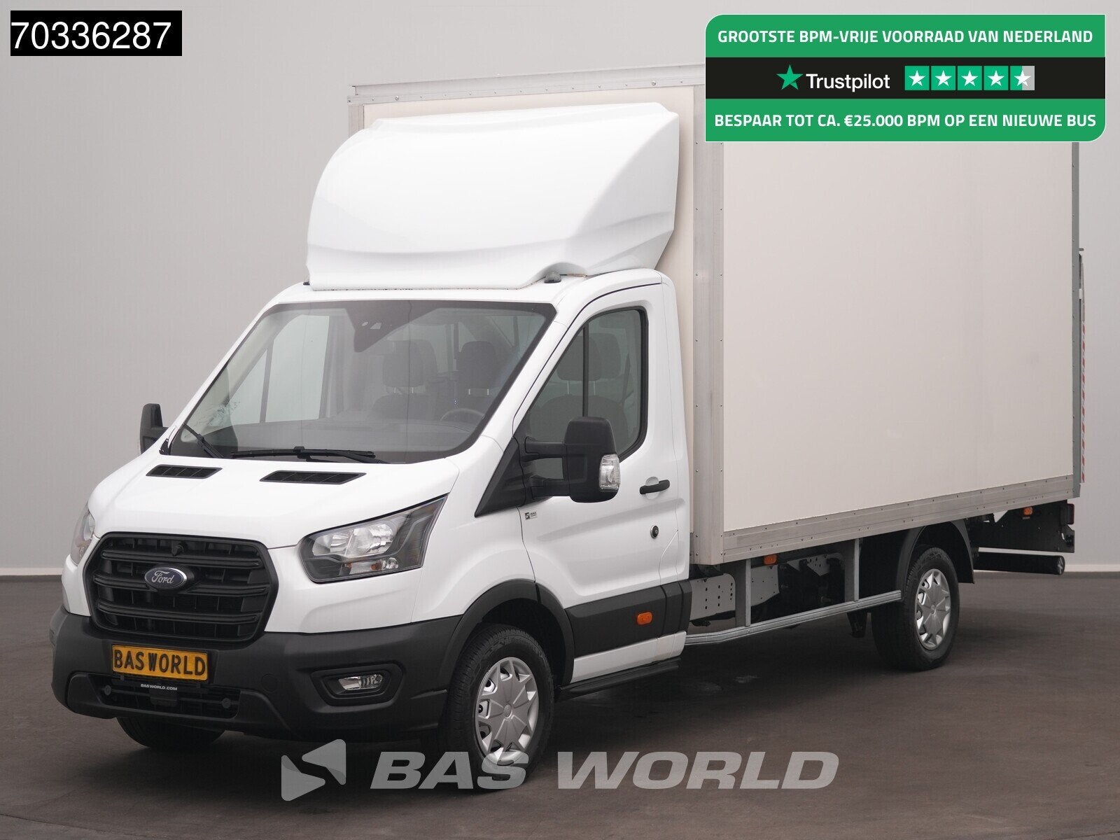Ford Transit 130pk Laadklep Bakwagen Airco Cruise Euro6 Meub, Stof, Euro 6, 4 cilinders, Wit