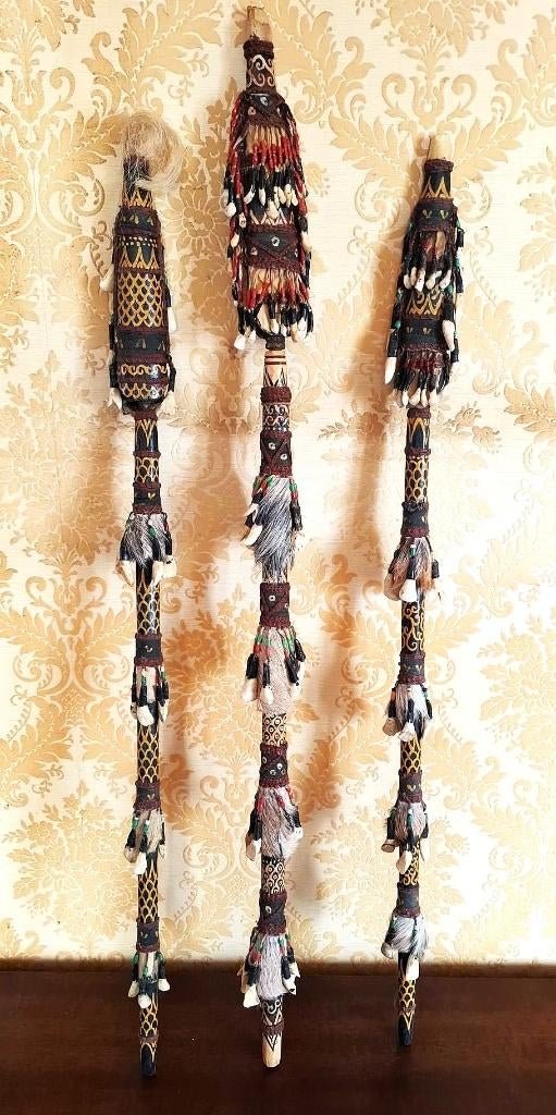 3-tal prachtige Mandau/Dayak Speren, Antiek en Kunst, Kunst | Niet-Westerse kunst, Ophalen of Verzenden