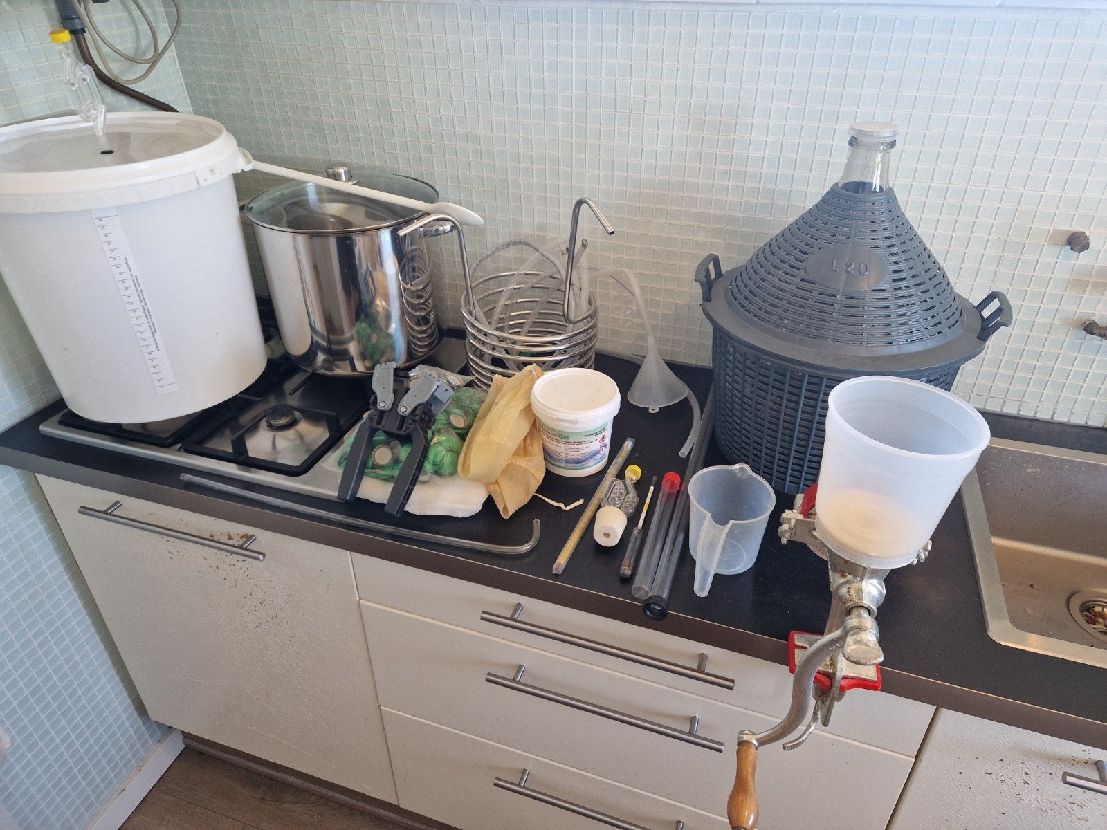 Complete bierbrouwset,  ingrediënten, nieuwe thermometer, Hobby en Vrije tijd, Ophalen
