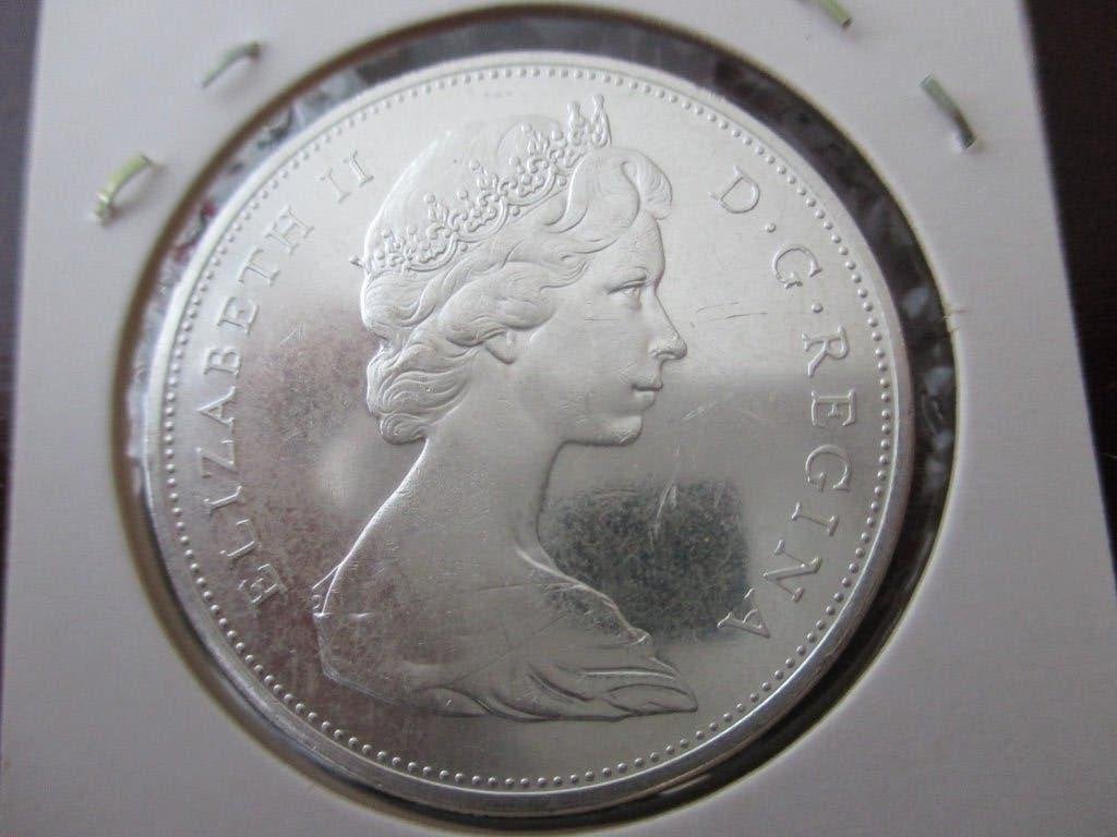 Canada dollar 1965, Ophalen of Verzenden, Noord-Amerika, Losse munt, Zilver