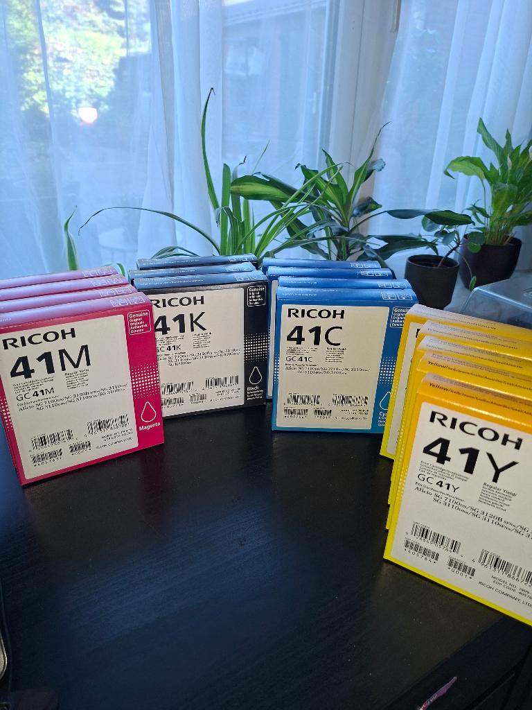 16 originele Ricoh cartridges GC 41M/K/C/Y, Ophalen of Verzenden, Zo goed als nieuw, Cartridge, HP Ricoh Xerox Panasonic