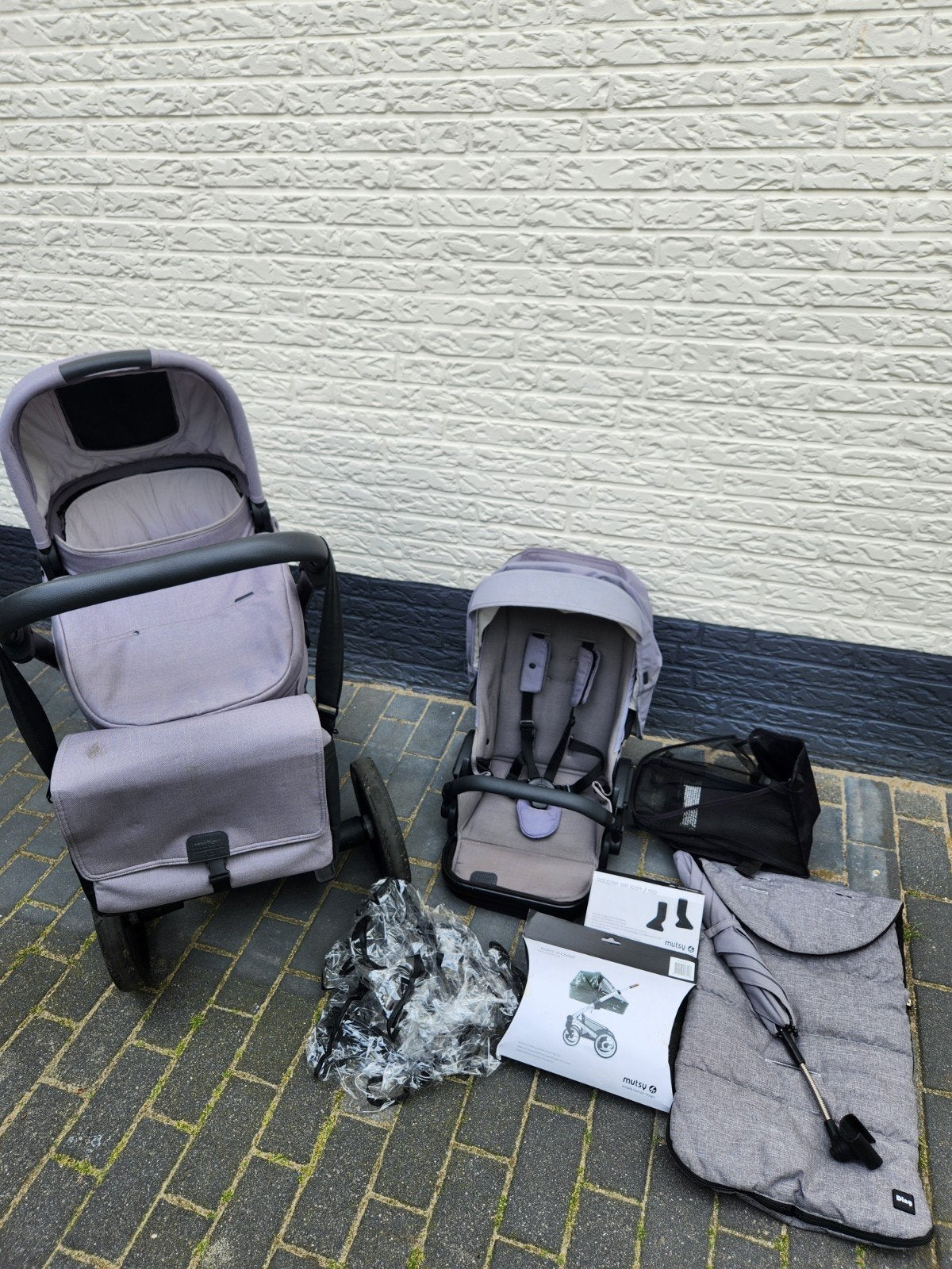 Mutsy Nio kinderwagen compleet + toebehoren, Gebruikt, Mutsy, Met reiswieg, Ophalen