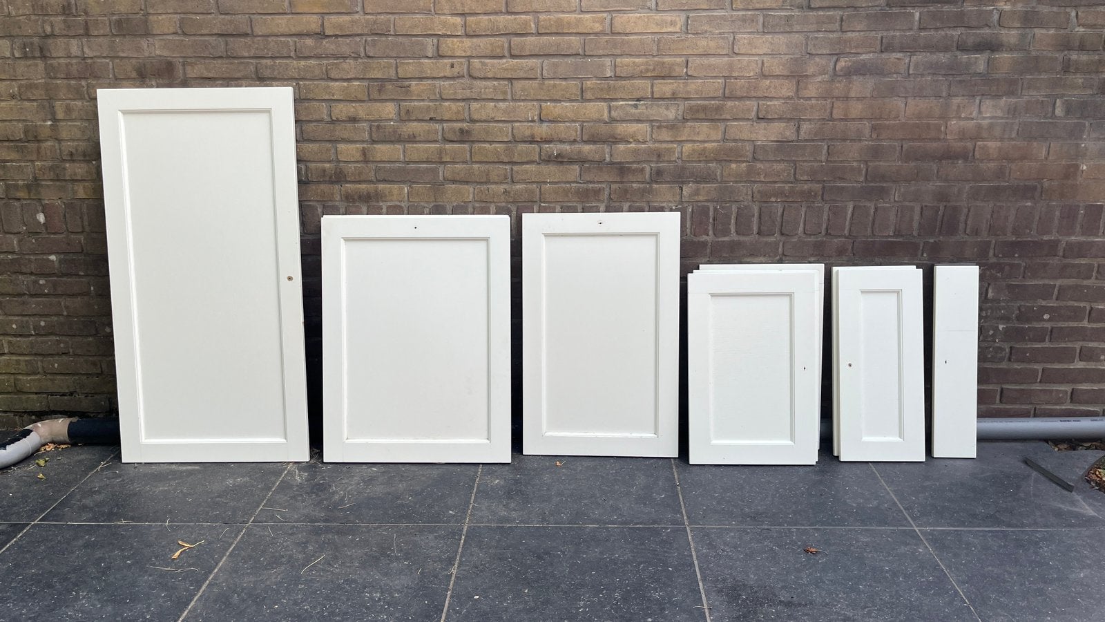 Keukenkast frontjes 11x, massief hout, Ophalen, Gebruikt, Wit, 50 tot 100 cm