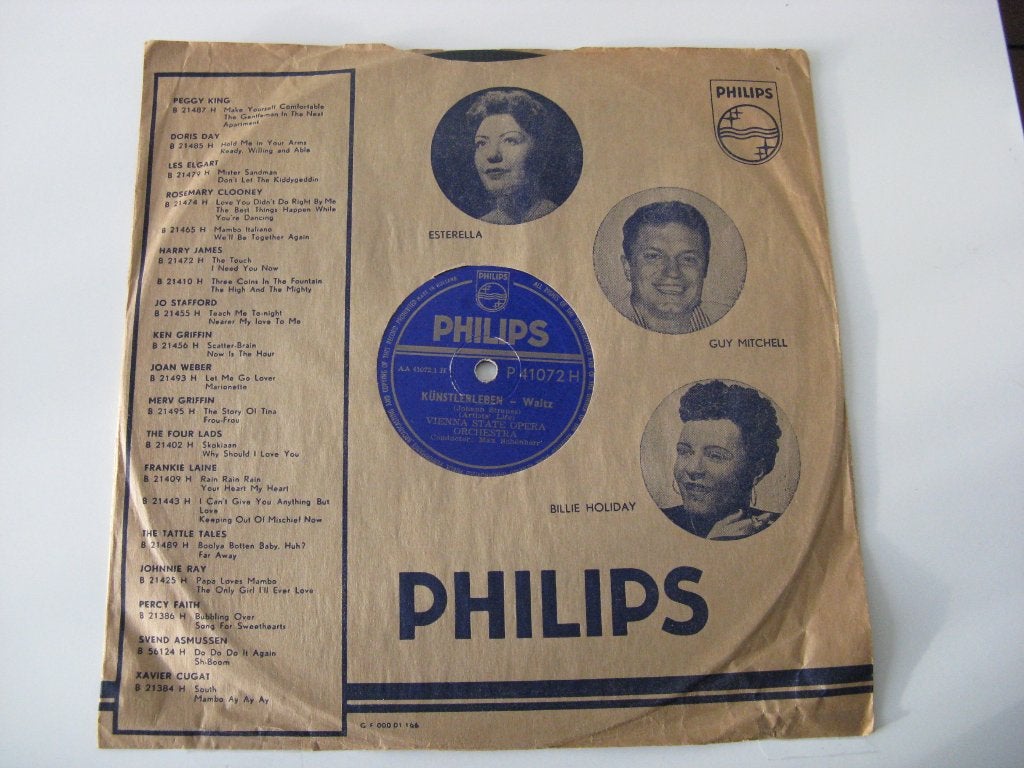 Kunstlerleren - Walz Philips P41072H 78 toeren., Ophalen of Verzenden, Zo goed als nieuw, 12 inch