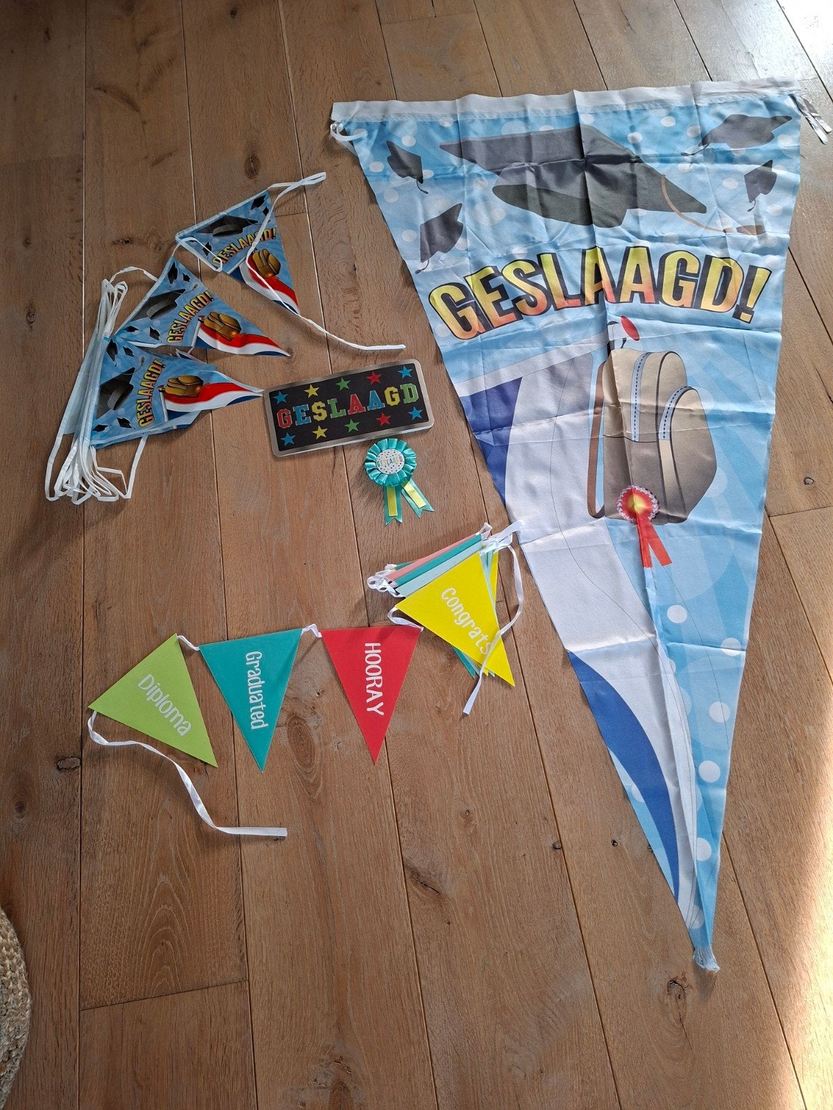 geslaagd versieringen, Ophalen of Verzenden, Zo goed als nieuw, Versiering, Overige