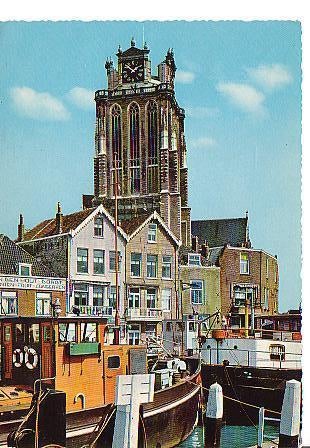 Ansichtkaart	Dordrecht	Grote Kerk, Verzamelen, Ansichtkaarten | Nederland, Verzenden, 1960 tot 1980, Gelopen, Zuid-Holland
