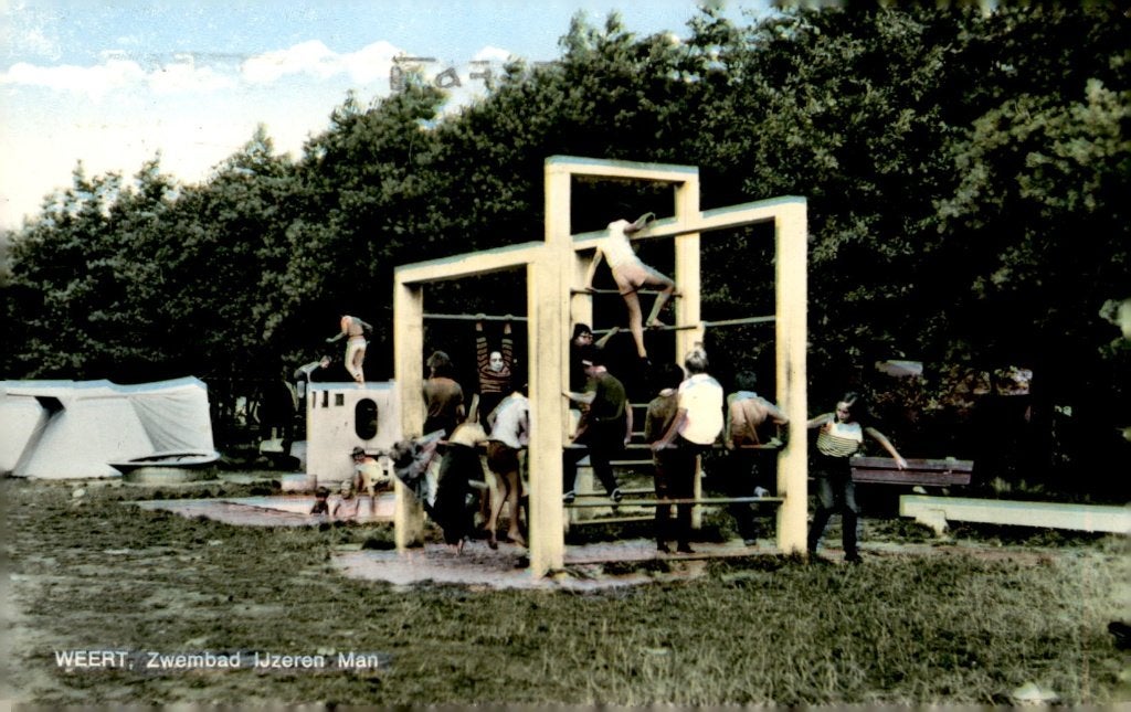 Weert Zwembad IJzeren man # 103, Verzenden, 1940 tot 1960, Gelopen, Limburg
