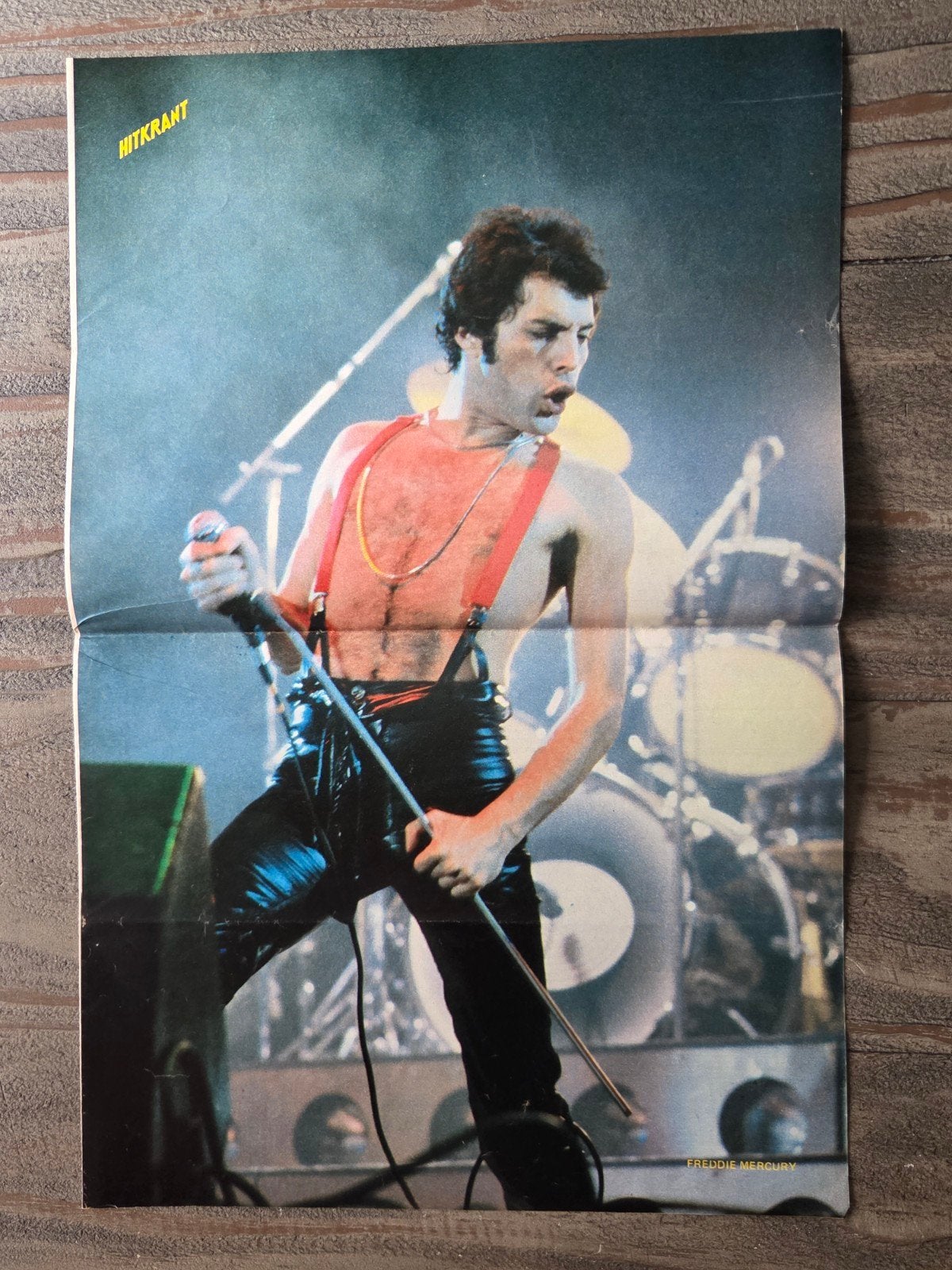 Vintage Pop Poster Freddie Mercury (Queen), Ophalen of Verzenden, Zo goed als nieuw, A1 t/m A3, Muziek
