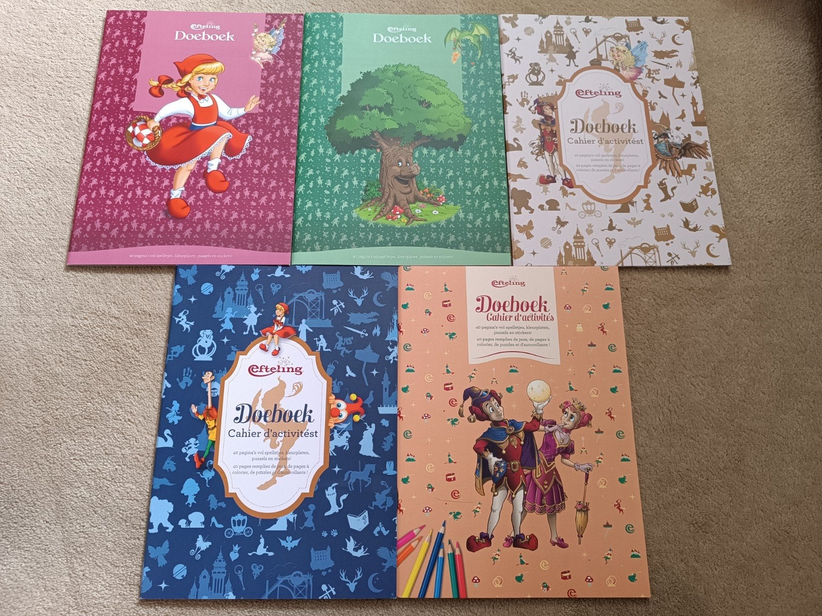 Efteling Doeboeken - Set van 5 (nieuw) met stickers, Ophalen of Verzenden, Nieuw
