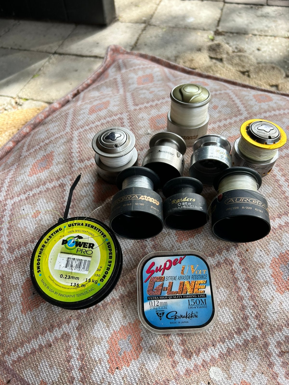 Reserve spoelen + vislijnen set – Daiwa / Aurora / PowerPro, Ophalen, Gebruikt, Molen