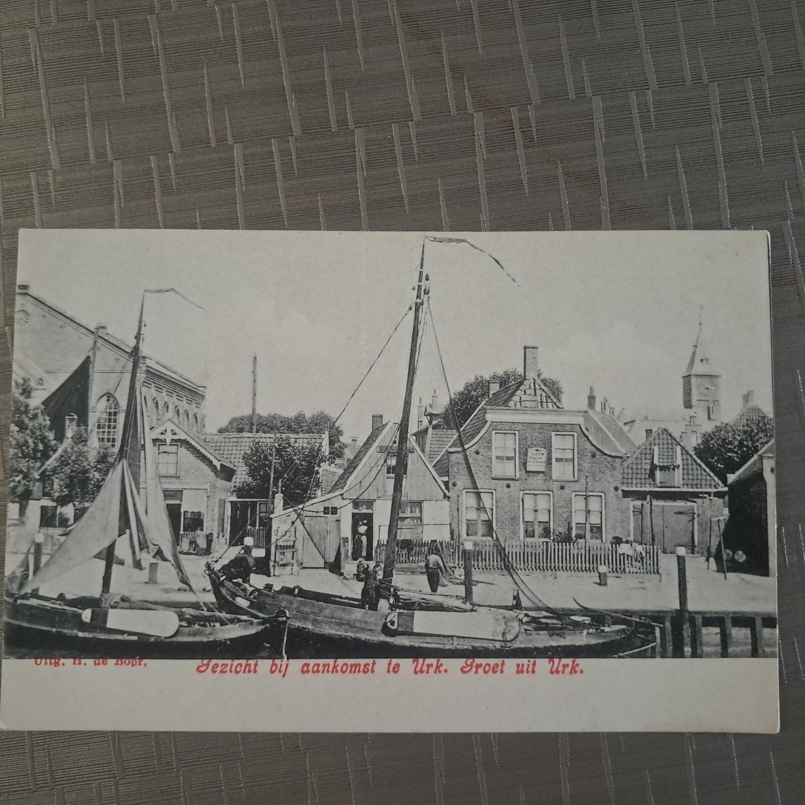 Uitg H .de Boer Urk Gezicht bij aankomst te UrkGroet uit Urk, Ophalen of Verzenden, Flevoland