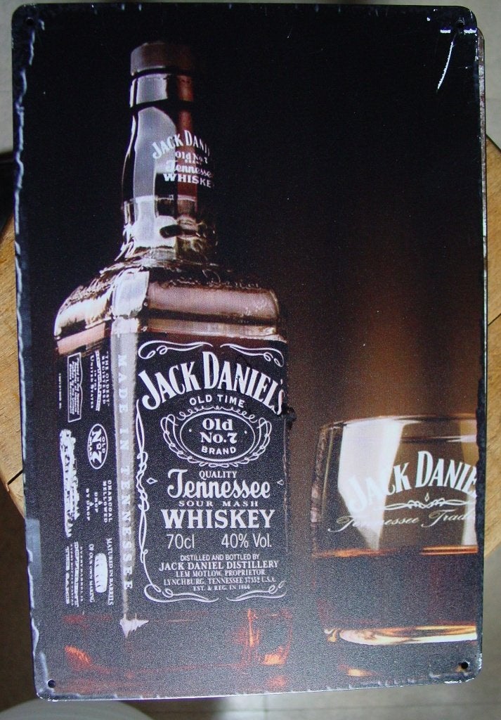 JACK DANIELS REKLAME -METAAL-, Verzamelen, Ophalen of Verzenden, Gebruikt, Reclamebord