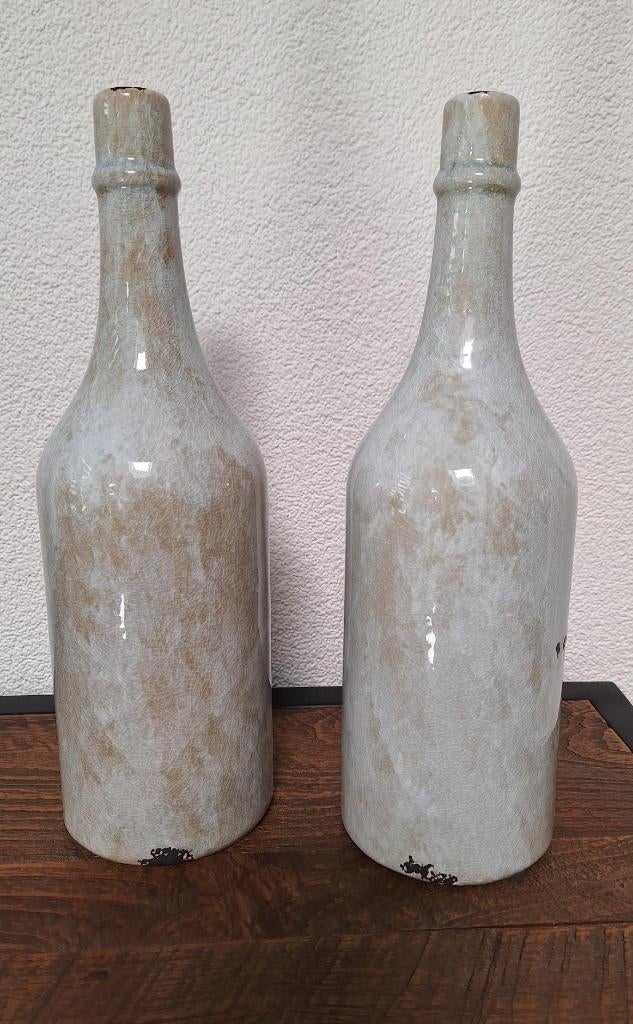 Brynxz decoratie flessen, Huis en Inrichting, Woonaccessoires | Vazen, Ophalen, Wit, Minder dan 50 cm, Glas