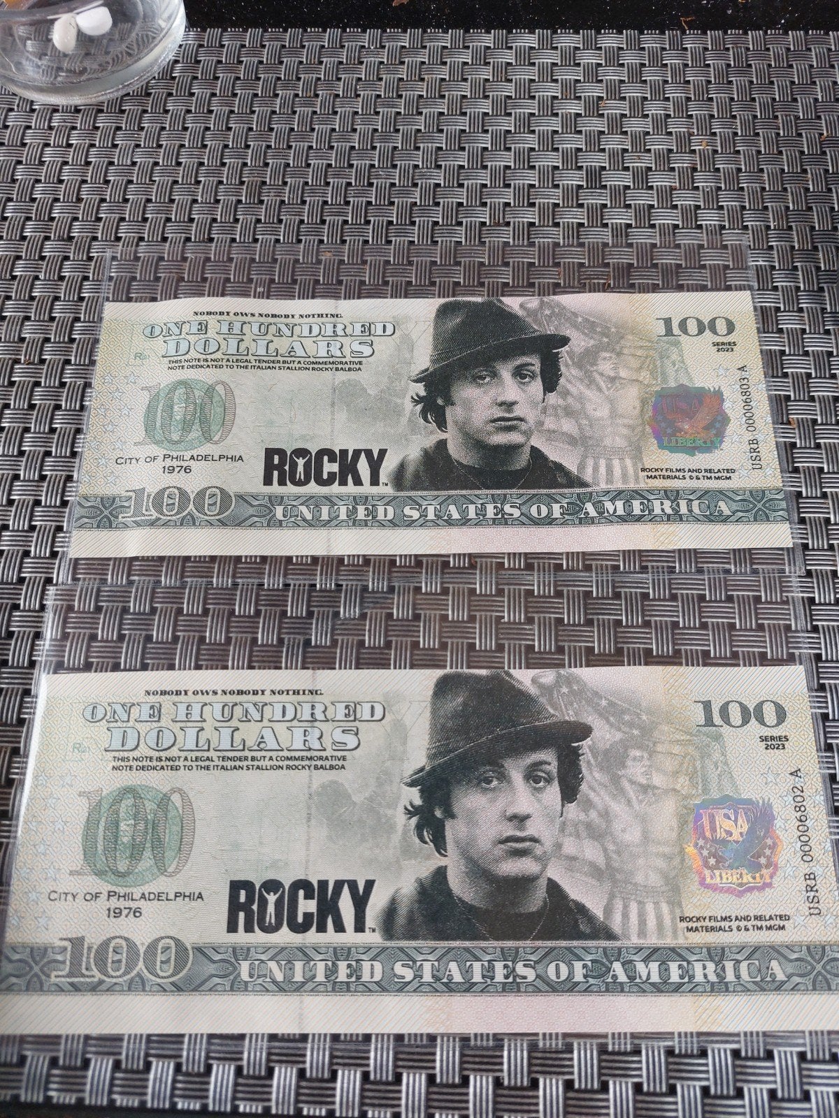 Rocky Balboa 100 Dollar Biljetten - Set van 2, Postzegels en Munten, Bankbiljetten | Amerika, Ophalen of Verzenden, Noord-Amerika