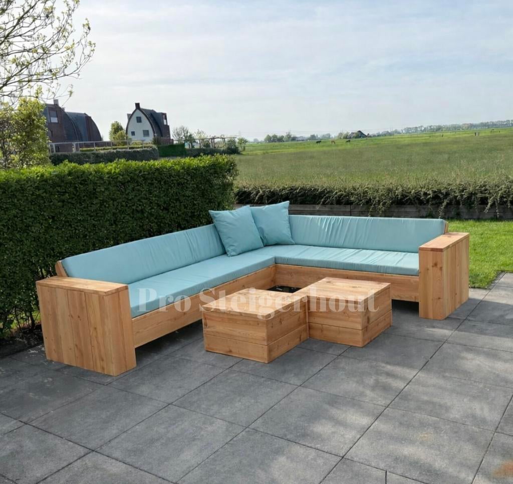 Foto 3 van Douglas Tuinmeubelen Loungeset Tuinset Hoekbank Douglashout