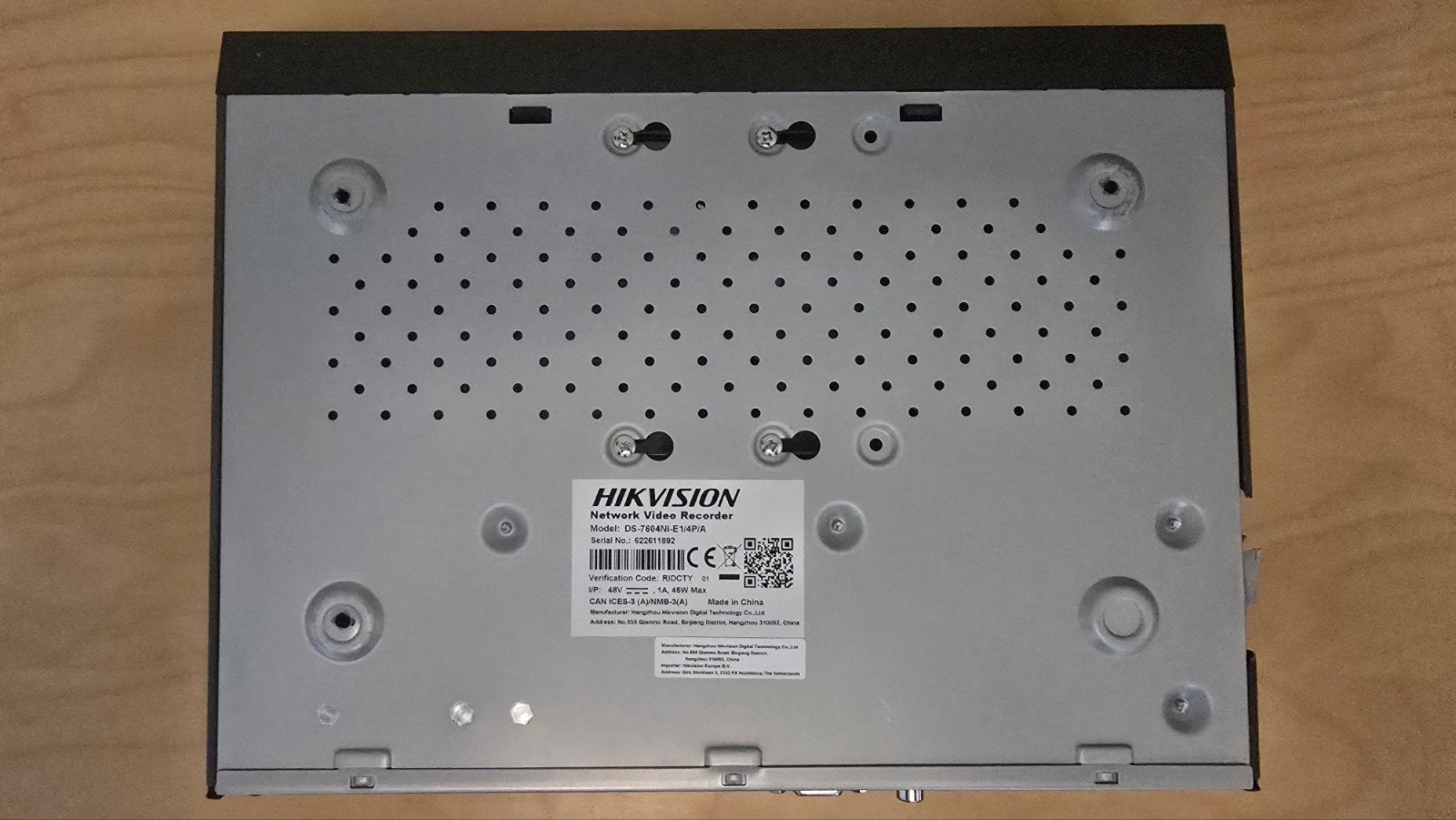 Hikvision DS-7604NI-E1/4P/A Netwerk Video Recorder, Ophalen of Verzenden, Gebruikt