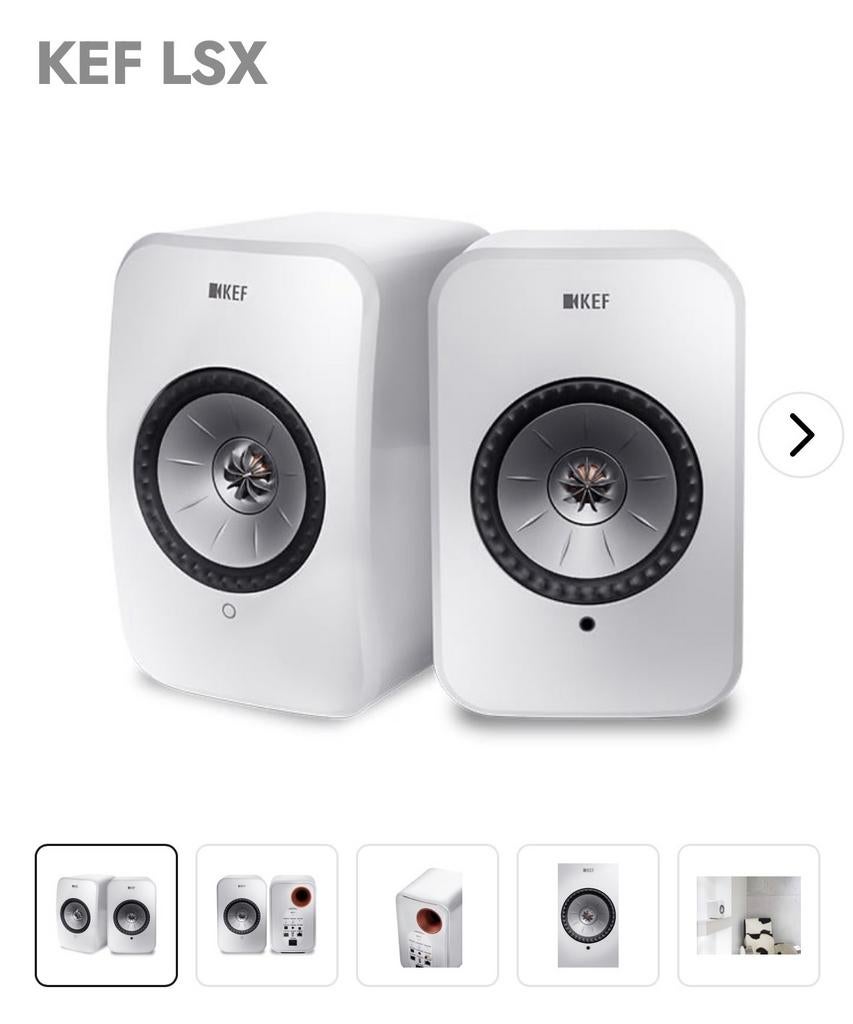KEF LSX Speakers 1st generation  - Wit, Audio, Tv en Foto, Luidsprekers, Zo goed als nieuw, 60 tot 120 watt, Front, Rear of Stereo speakers