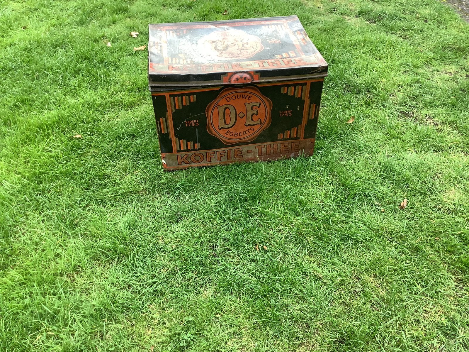 Oud groot Douwe Egberts Koffie-Thee Winkelblik, Verzamelen, Ophalen of Verzenden, Gebruikt, Koffie, Douwe Egberts