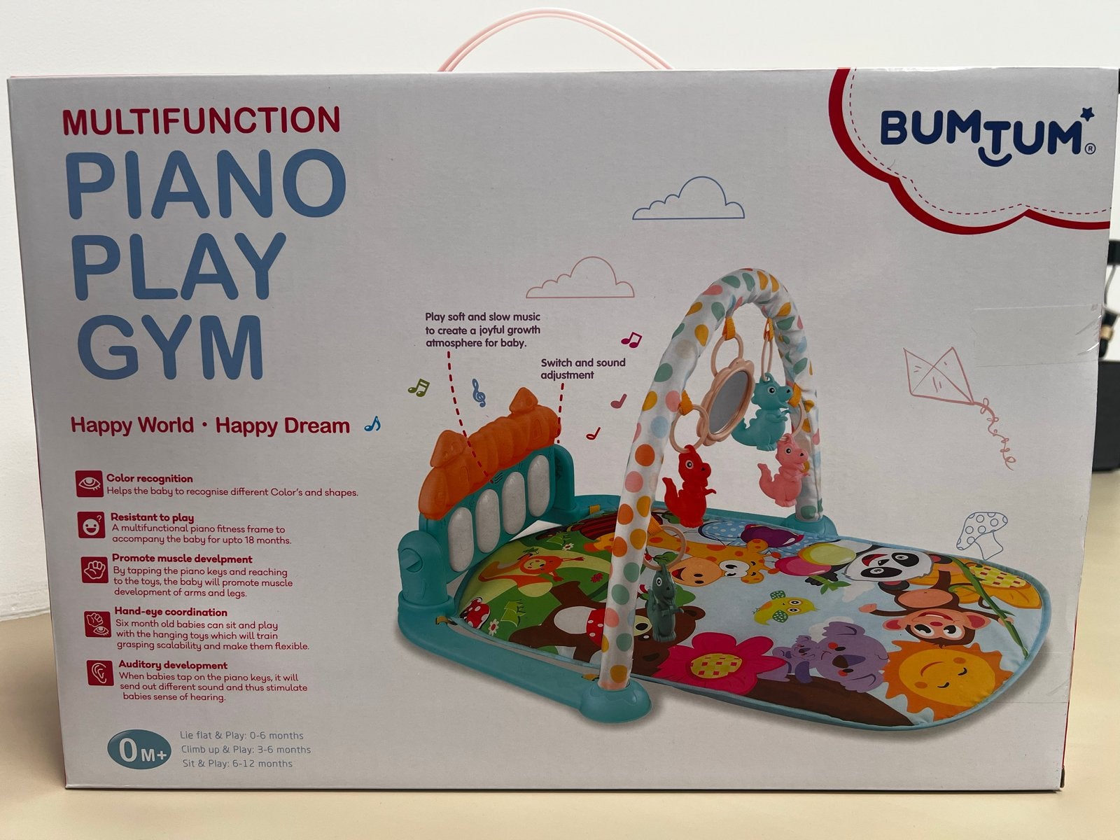 Bumtum Multifunctioneel Piano Speelkleed/Babygym, Kinderen en Baby's, Speelgoed | Babyspeelgoed, Ophalen of Verzenden, Nieuw, Speelkleed