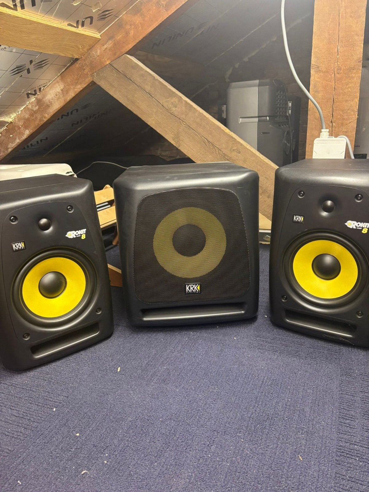 KRK Rokit 8 G2 Studio Monitoren (set) met KRK 10s Subwoofer, Subwoofer, Zo goed als nieuw, 120 watt of meer, Ophalen