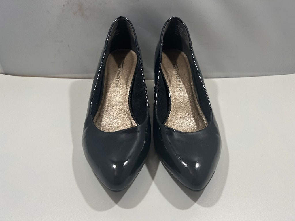 Tamaris, maat 39 marine blauwe pumps met mooie glans, Tamaris, Pumps, Zo goed als nieuw, Verzenden