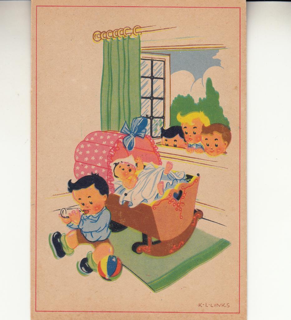 Karel Links                             =0040=, Ophalen of Verzenden, 1940 tot 1960, Ongelopen
