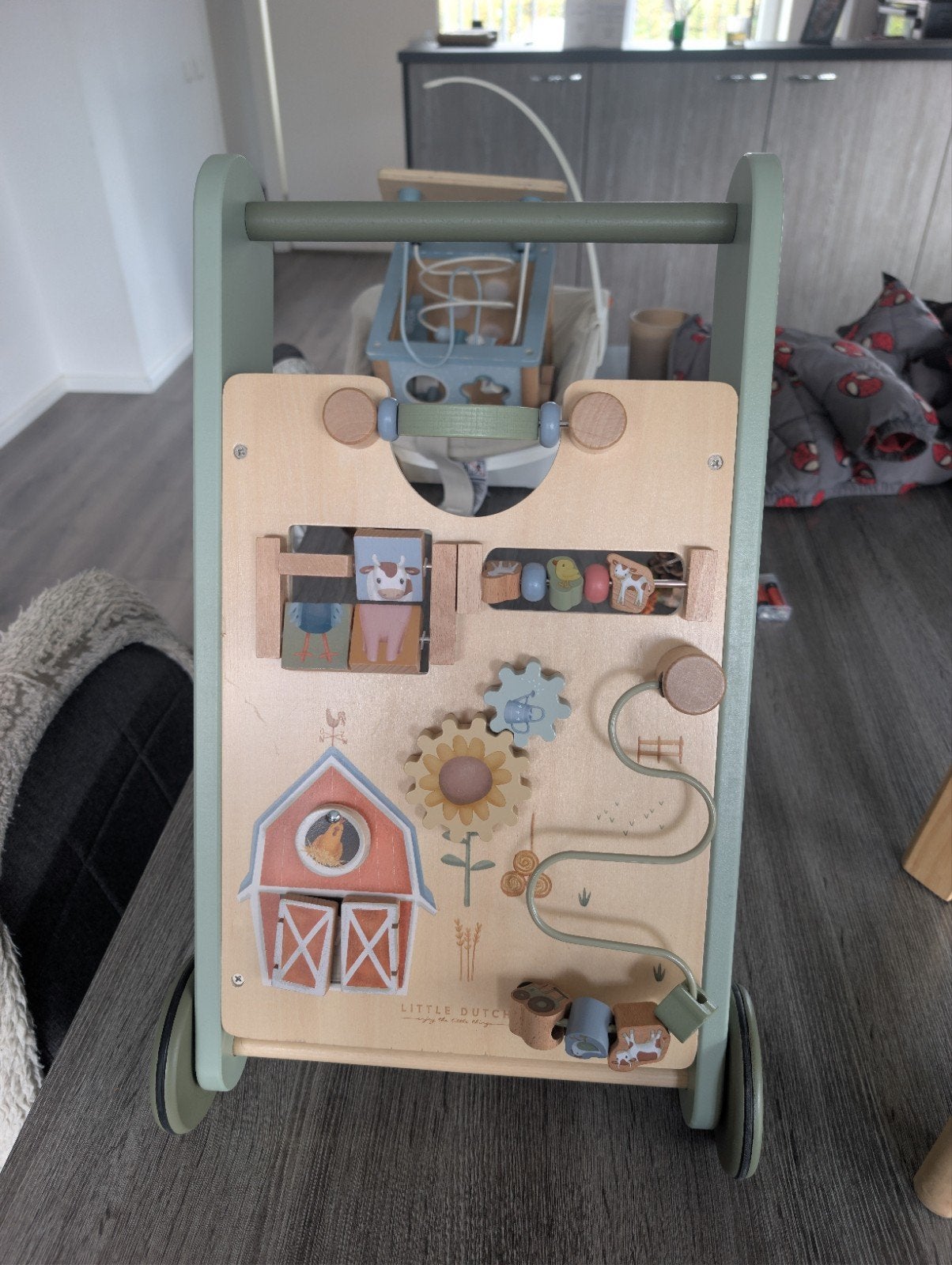 little Dutch loopkar mintgroen, Kinderen en Baby's, Speelgoed | Houten speelgoed, Ophalen, Gebruikt, Duw- of Trekspeelgoed