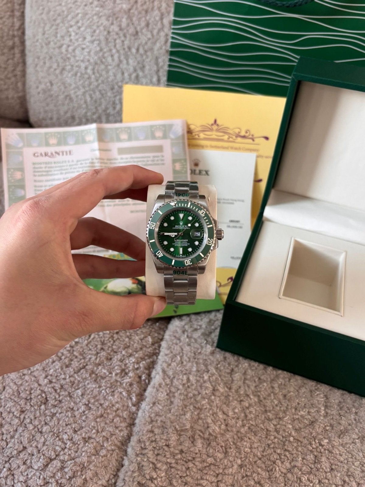 Rolex Submariner Date 'Hulk' 116610LV, Polshorloge, Ophalen of Verzenden, Zo goed als nieuw, Rolex