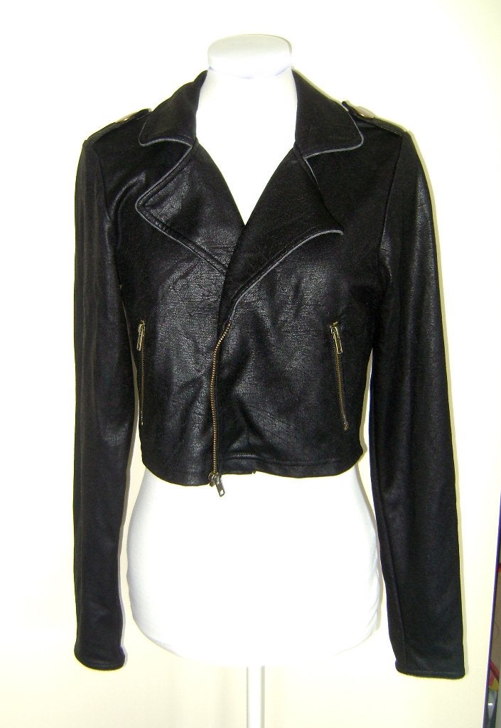 biker post-apoc wasteland leerlook jas gothic punk rock, Maat 38/40 (M), Verzenden, Zwart, Object