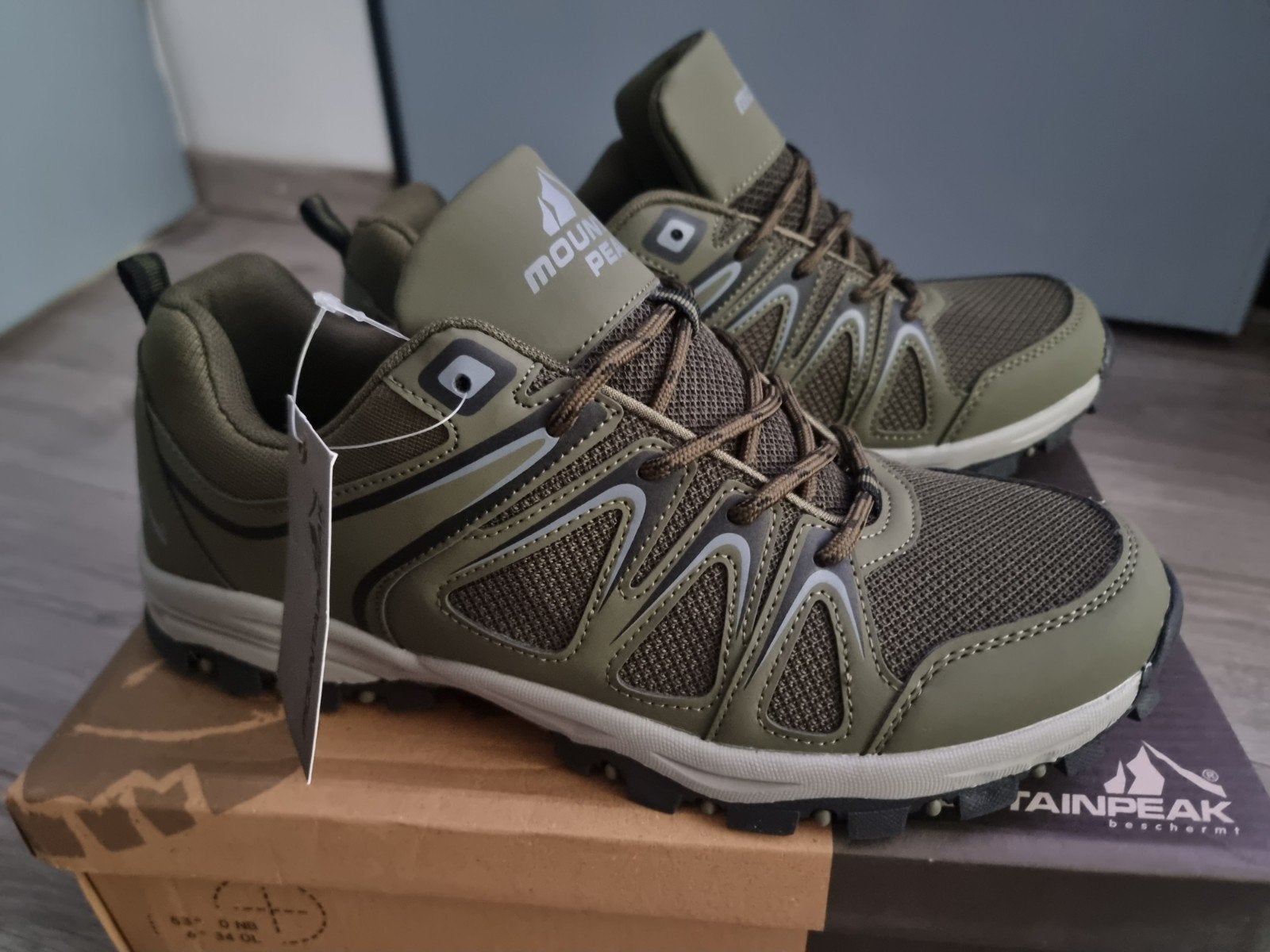 Heren khaki wandelschoenen Mountain Peak, maat 44, Nieuw (SS, Ophalen of Verzenden, Nieuw, Schoenen