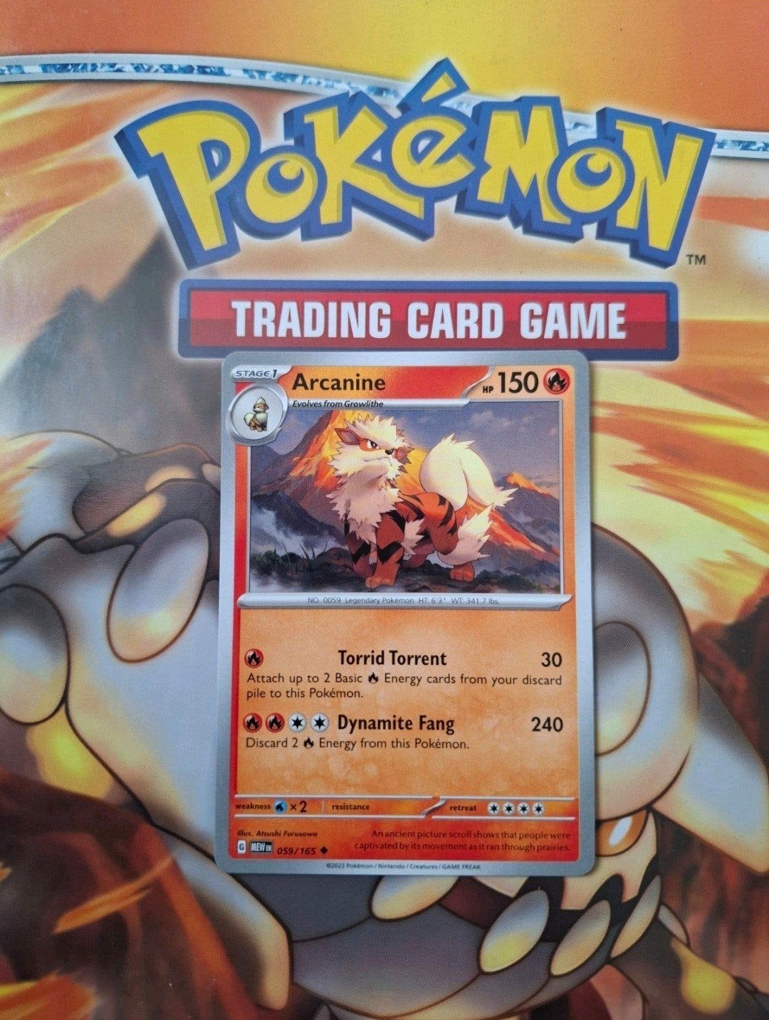 Arcanine 059/165 Scarlet&violet 151 set pokemon kaart nm, Ophalen of Verzenden, Zo goed als nieuw, Losse kaart