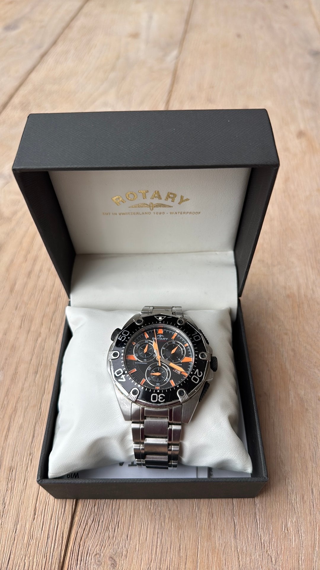 Rotary Aquaspeed AGB90036/C/04 Chronograph – 50mm – compleet, Ophalen of Verzenden, Zo goed als nieuw, Staal, Overige merken